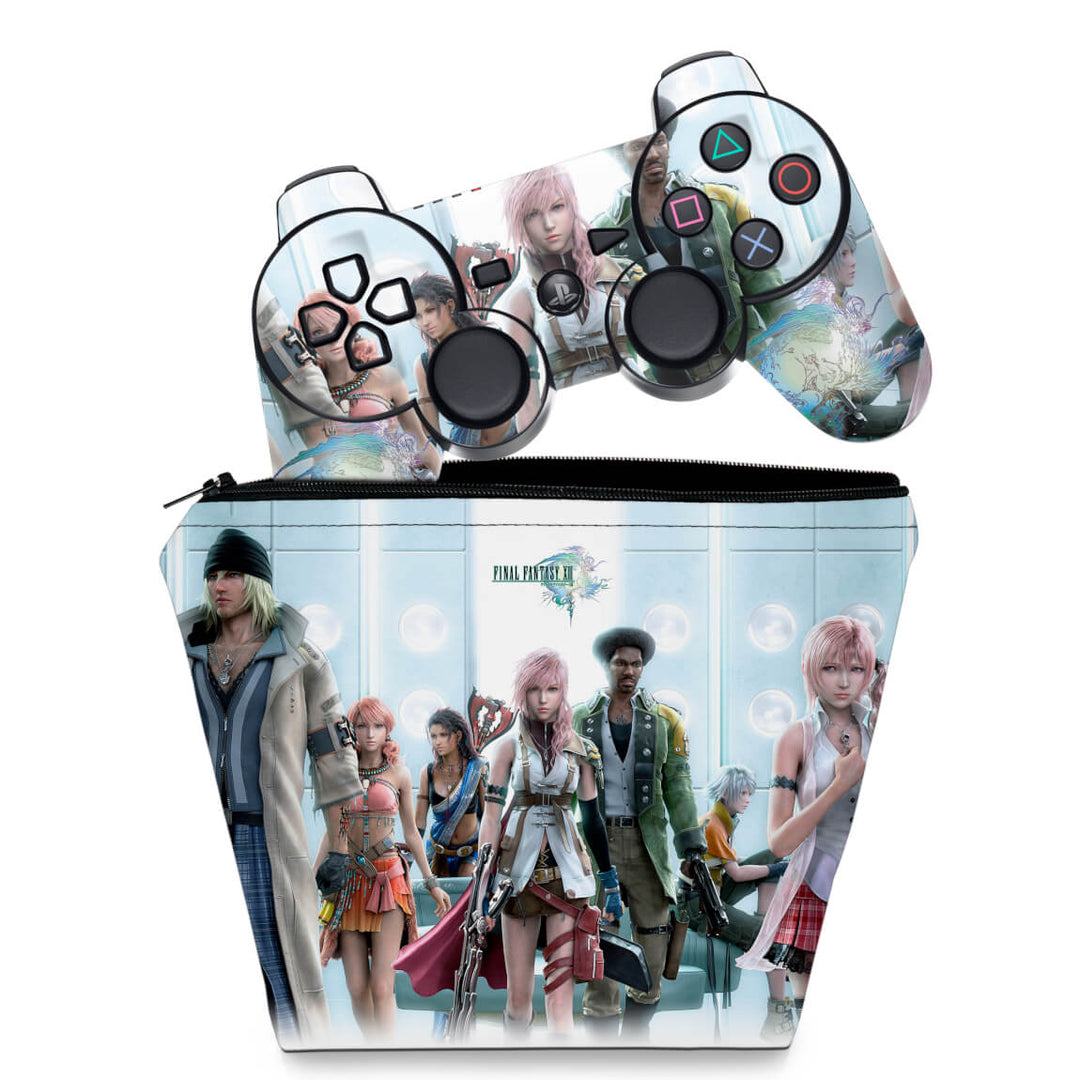 KIT Capa Case e Skin Anti-Rage PS3 Controle - Final Fantasy Xiii #2 - Pop Arte Skins