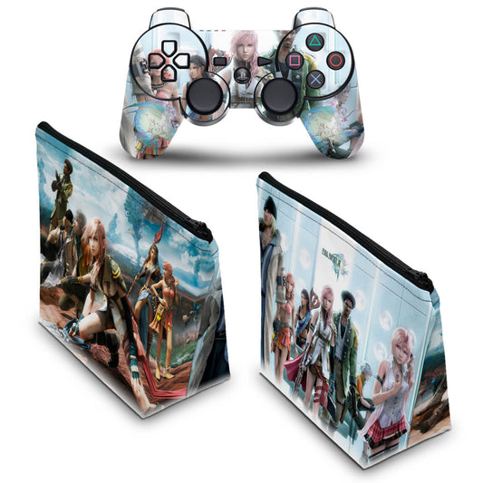 KIT Capa Case e Skin Anti-Rage PS3 Controle - Final Fantasy Xiii #2