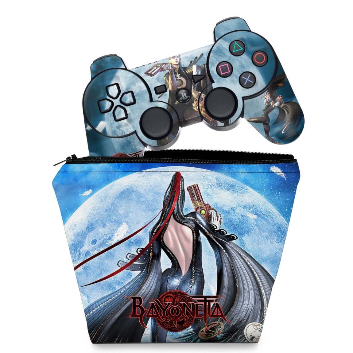 KIT Capa Case e Skin Anti-Rage PS3 Controle - Bayonetta