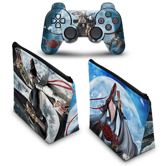 KIT Capa Case e Skin Anti-Rage PS3 Controle - Bayonetta