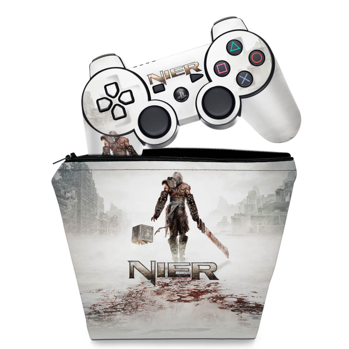 KIT Capa Case e Skin Anti-Rage PS3 Controle - Nier