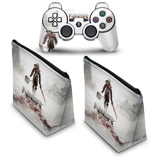 KIT Capa Case e Skin Anti-Rage PS3 Controle - Nier