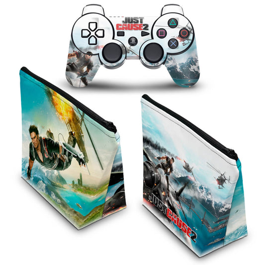 KIT Capa Case e Skin Anti-Rage PS3 Controle - Just Cause 2