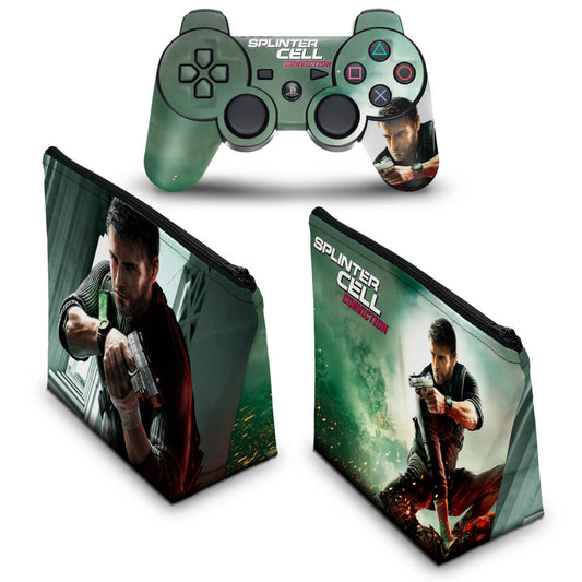 KIT Capa Case e Skin Anti-Rage PS3 Controle - Splinter Cell