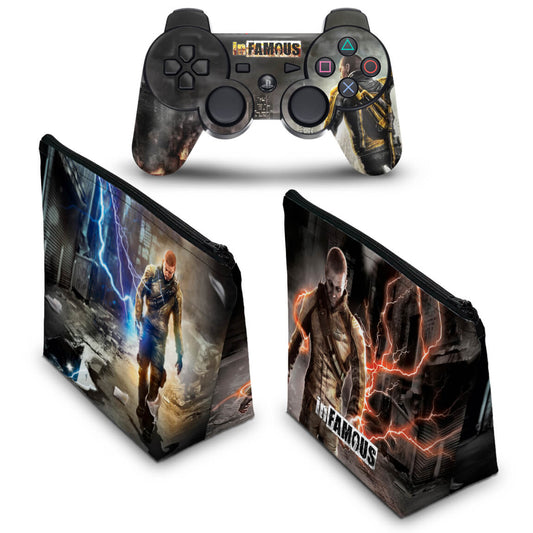 KIT Capa Case e Skin Anti-Rage PS3 Controle - Infamous 2