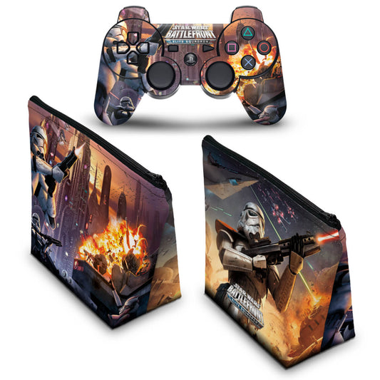 KIT Capa Case e Skin Anti-Rage PS3 Controle - Star Wars