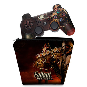 KIT Capa Case e Skin Anti-Rage PS3 Controle - Fallout New - Pop Arte Skins