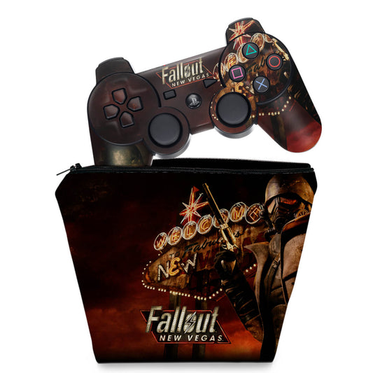 KIT Capa Case e Skin Anti-Rage PS3 Controle - Fallout New