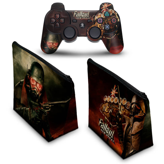 KIT Capa Case e Skin Anti-Rage PS3 Controle - Fallout New
