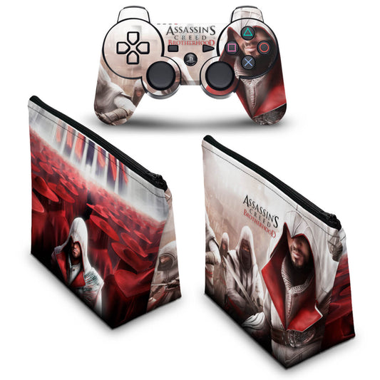 KIT Capa Case e Skin Anti-Rage PS3 Controle -  Assassins Creed Brotherhood #A