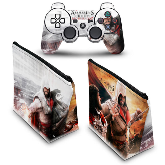KIT Capa Case e Skin Anti-Rage PS3 Controle - Assassins Creed Brotherhood #B