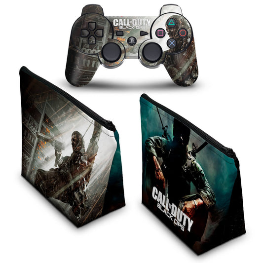 KIT Capa Case e Skin Anti-Rage PS3 Controle - Call O Duty Black Ops