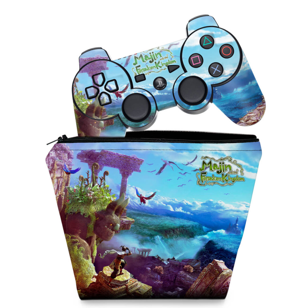 KIT Capa Case e Skin Anti-Rage PS3 Controle - Majin The Forseken - Pop Arte Skins