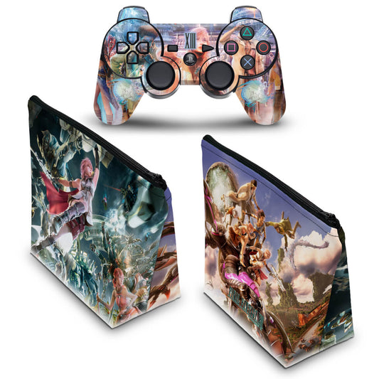 KIT Capa Case e Skin Anti-Rage PS3 Controle - Final Fantasy Xiii