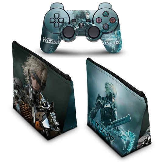 KIT Capa Case e Skin Anti-Rage PS3 Controle - Metal Gear Solid