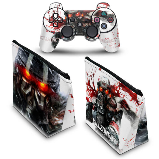 KIT Capa Case e Skin Anti-Rage PS3 Controle - Killzone 3