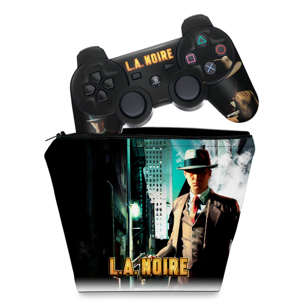KIT Capa Case e Skin Anti-Rage PS3 Controle - L.A. Noire