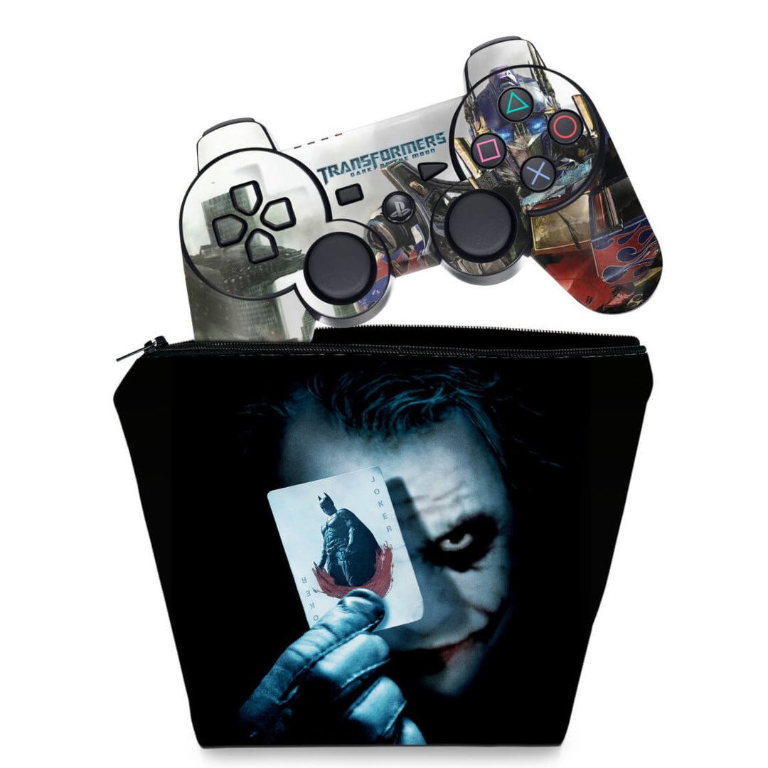 KIT Capa Case e Skin Anti-Rage PS3 Controle - Batman Coringa - Pop Arte Skins