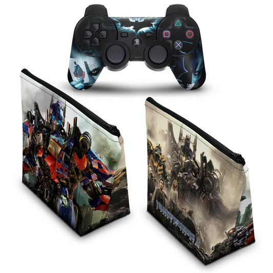 KIT Capa Case e Skin Anti-Rage PS3 Controle - Transformers b