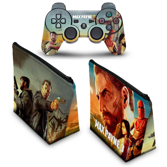 KIT Capa Case e Skin Anti-Rage PS3 Controle - Max Payne 3