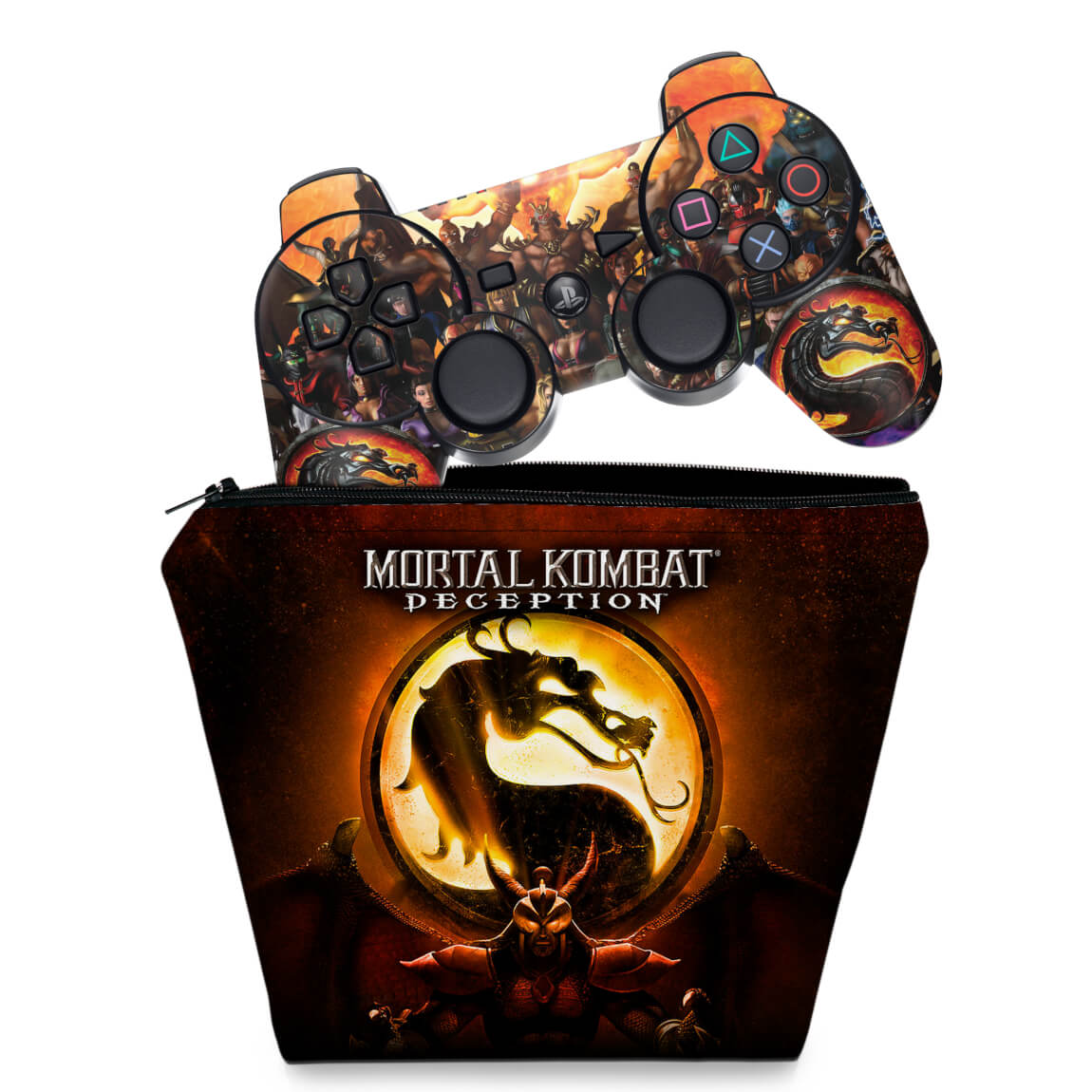 KIT Capa Case e Skin Anti-Rage PS3 Controle - Mortal Kombat #b