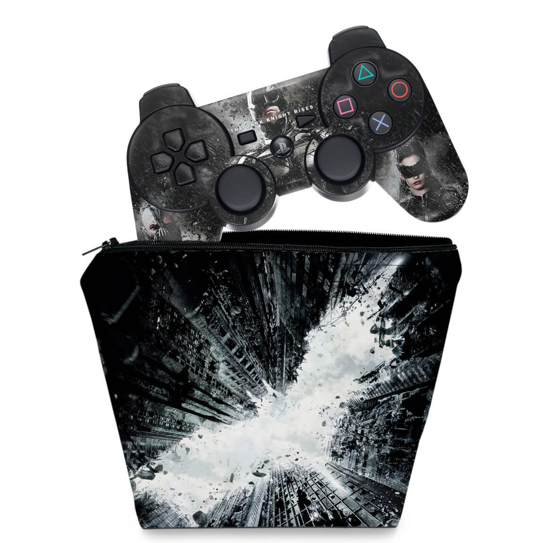 KIT Capa Case e Skin Anti-Rage PS3 Controle - Batman Dark Knight - Pop Arte Skins