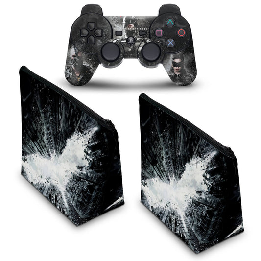 KIT Capa Case e Skin Anti-Rage PS3 Controle - Batman Dark Knight