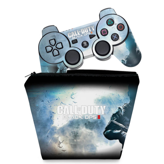 KIT Capa Case e Skin Anti-Rage PS3 Controle - Call Duty Black Ops 2
