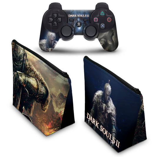 KIT Capa Case e Skin Anti-Rage PS3 Controle - Dark Souls 2 Ii
