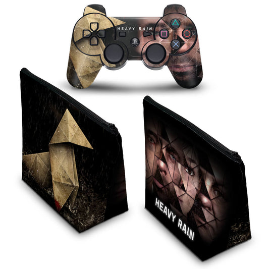 KIT Capa Case e Skin Anti-Rage PS3 Controle - Heavy Rain