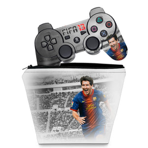 KIT Capa Case e Skin Anti-Rage PS3 Controle - Fifa 2013 Futebol - Pop Arte Skins