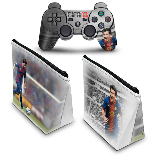 KIT Capa Case e Skin Anti-Rage PS3 Controle - Fifa 2013 Futebol