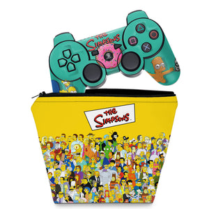 KIT Capa Case e Skin Anti-Rage PS3 Controle - Simpsons - Pop Arte Skins