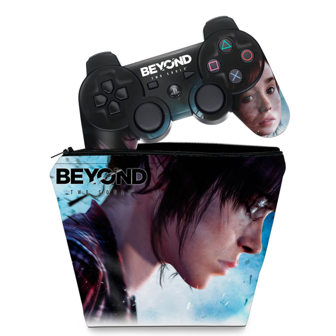 KIT Capa Case e Skin Anti-Rage PS3 Controle - Beyond Two Souls