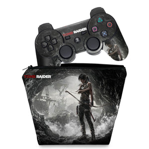 KIT Capa Case e Skin Anti-Rage PS3 Controle - Tomb Raider 3 - Pop Arte Skins