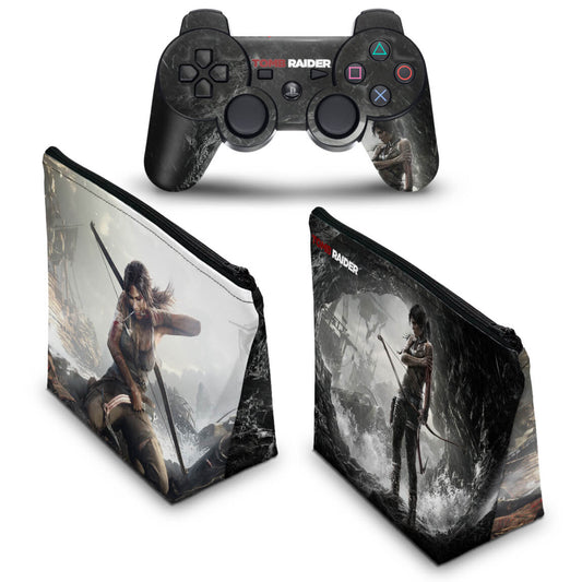 KIT Capa Case e Skin Anti-Rage PS3 Controle - Tomb Raider 3