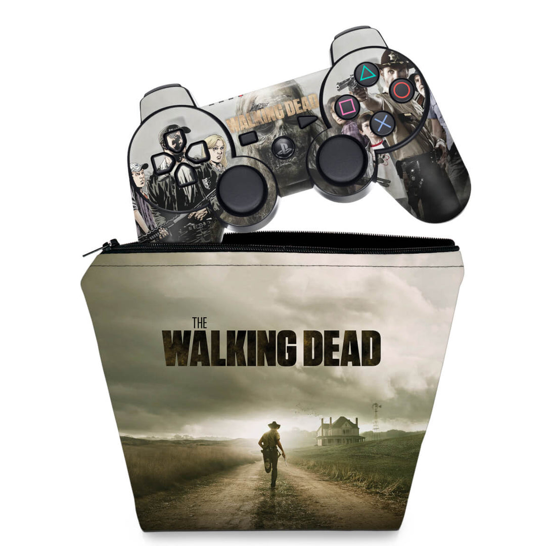 KIT Capa Case e Skin Anti-Rage PS3 Controle - The Walking Dead #1 - Pop Arte Skins