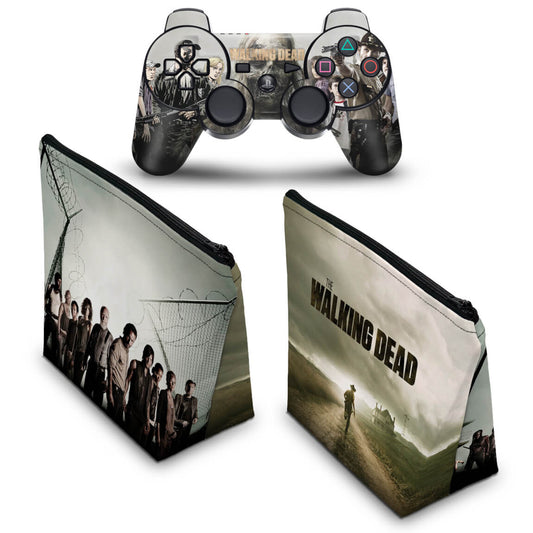 KIT Capa Case e Skin Anti-Rage PS3 Controle - The Walking Dead #1