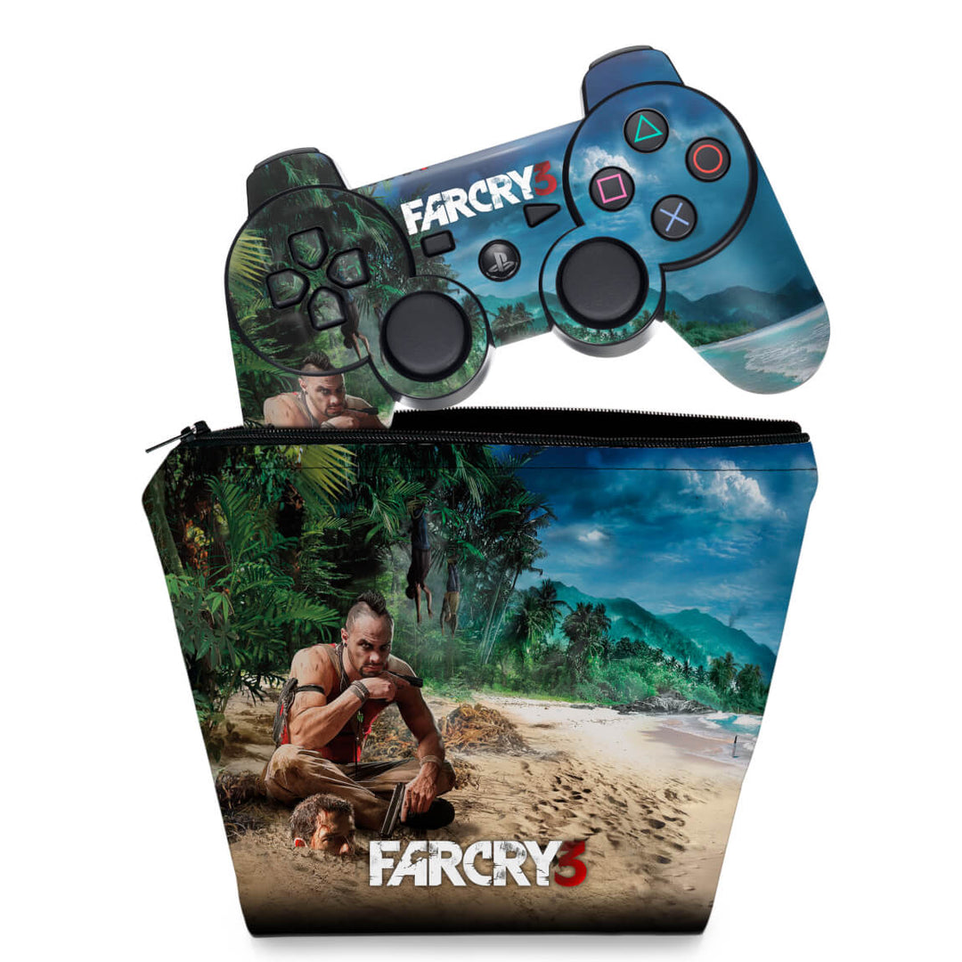 KIT Capa Case e Skin Anti-Rage PS3 Controle - Far Cry 3 - Pop Arte Skins
