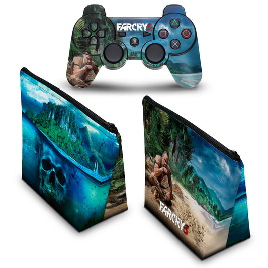 KIT Capa Case e Skin Anti-Rage PS3 Controle - Far Cry 3