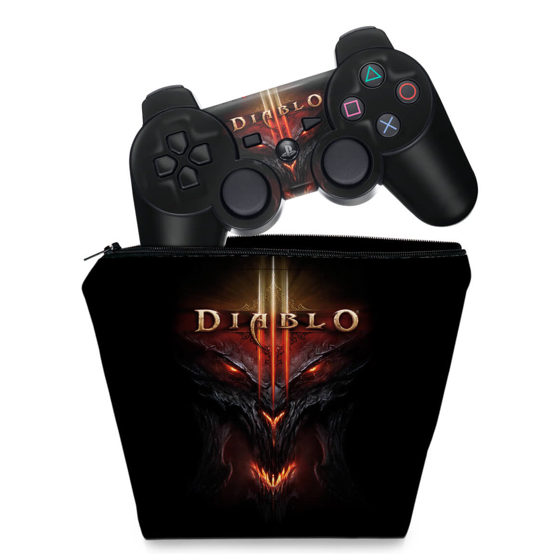 KIT Capa Case e Skin Anti-Rage PS3 Controle - Diablo 3 - Pop Arte Skins