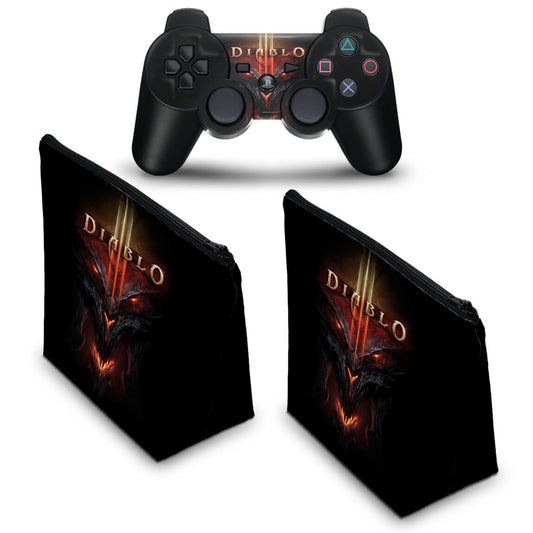 KIT Capa Case e Skin Anti-Rage PS3 Controle - Diablo 3