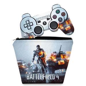 KIT Capa Case e Skin Anti-Rage PS3 Controle - Battlefield 4 - Pop Arte Skins