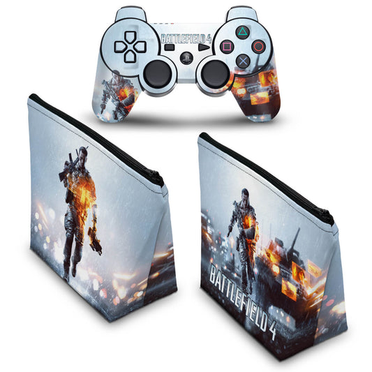 KIT Capa Case e Skin Anti-Rage PS3 Controle - Battlefield 4