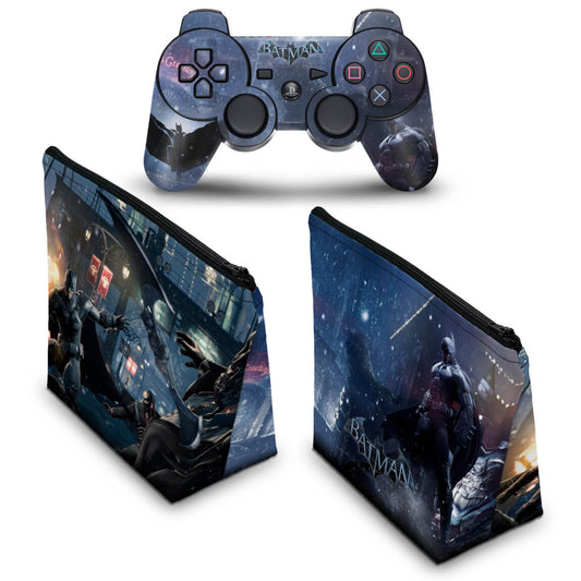 KIT Capa Case e Skin Anti-Rage PS3 Controle - Batman Arkham Origins