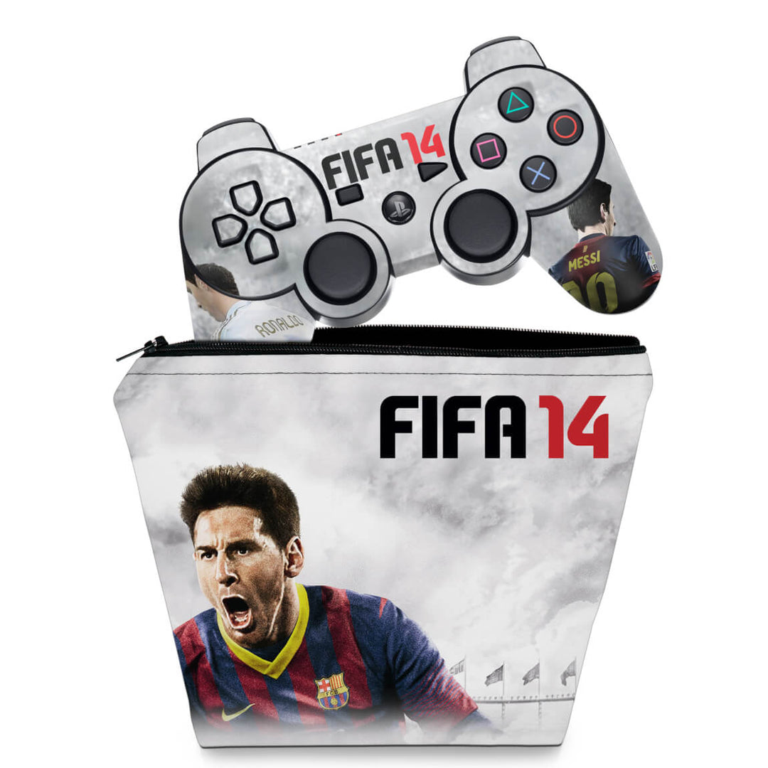 KIT Capa Case e Skin Anti-Rage PS3 Controle - Fifa 14 2014 - Pop Arte Skins