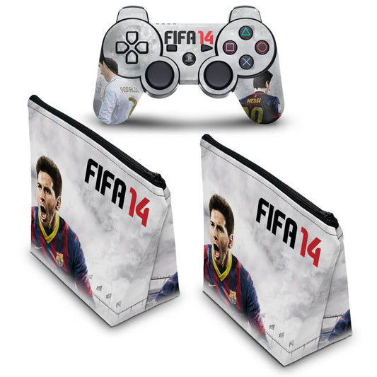 KIT Capa Case e Skin Anti-Rage PS3 Controle - Fifa 14 2014