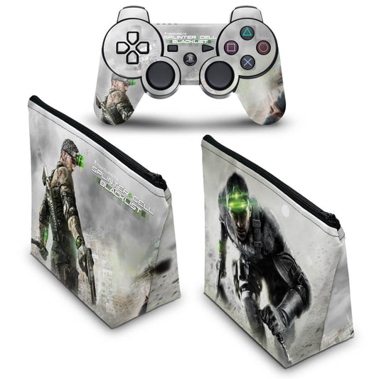 KIT Capa Case e Skin Anti-Rage PS3 Controle - Splinter Cell Blacklist
