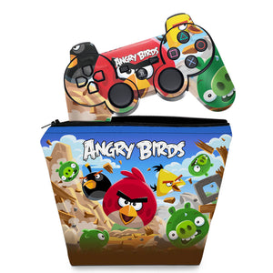 KIT Capa Case e Skin Anti-Rage PS3 Controle - Angry Birds - Pop Arte Skins