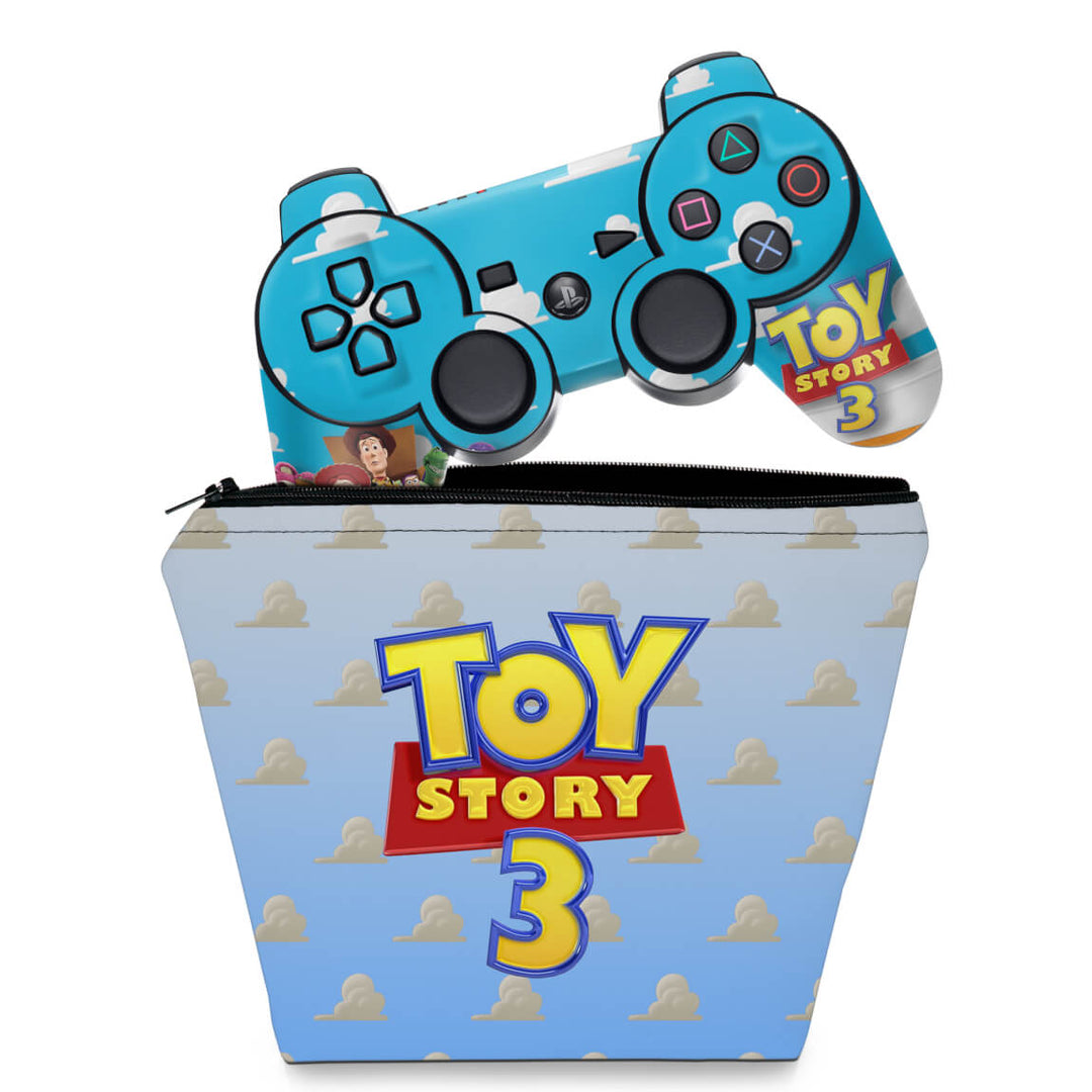 KIT Capa Case e Skin Anti-Rage PS3 Controle - Toy Story - Pop Arte Skins